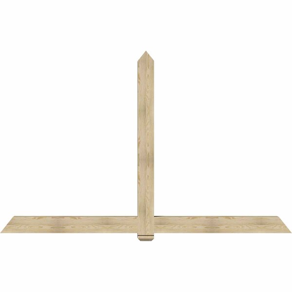 Ekena Millwork Eugene Rough Sawn Timber Gable Bracket, Douglas Fir, 108"W x 68"H x 6"D x 6"F, 15/12 Pitch GBW108X68X0606EUG00RDF - main